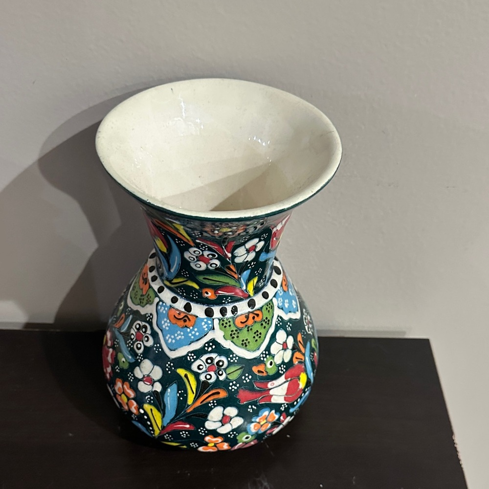 Colorful Turkish Floral Ceramic Vase